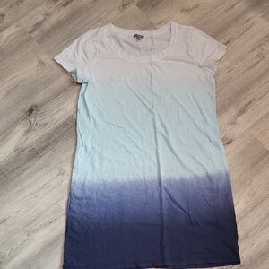 Talbots Blue and White Ombre Short Sleeve Tee